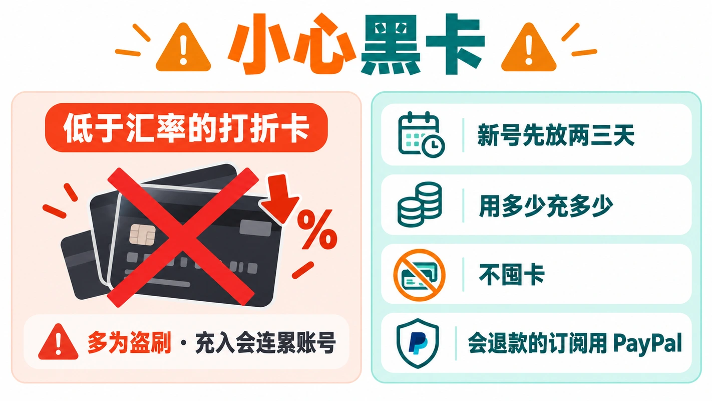 识别问题卡与安全充值清单