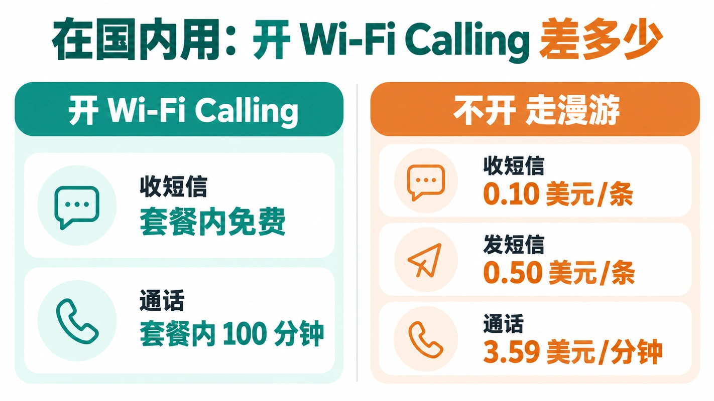 紫卡资费:开 Wi-Fi Calling 与蜂窝漫游对比