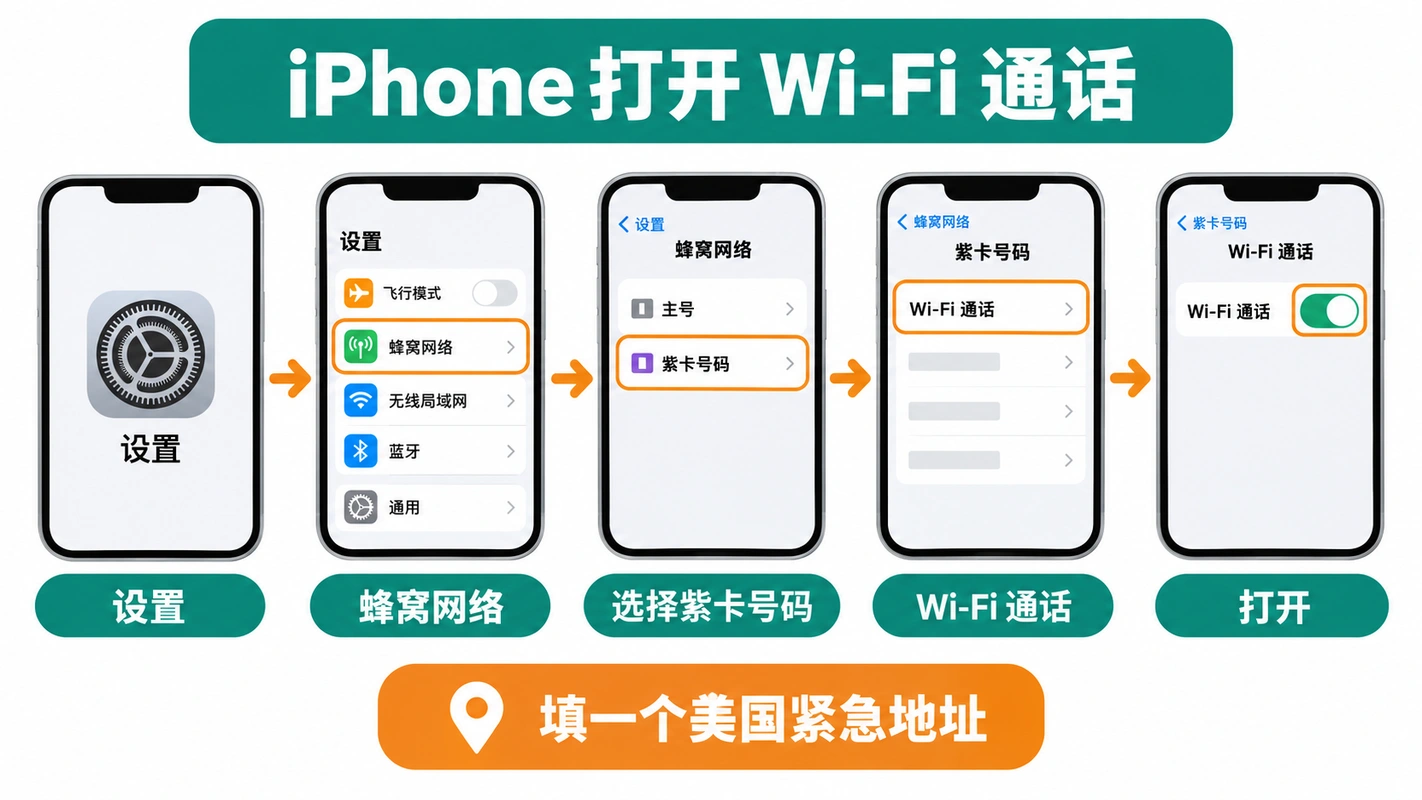 iPhone 打开 Wi-Fi Calling 的设置路径