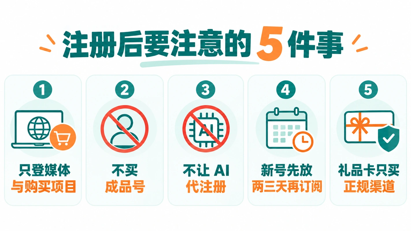 美区 Apple ID 注意事项清单卡