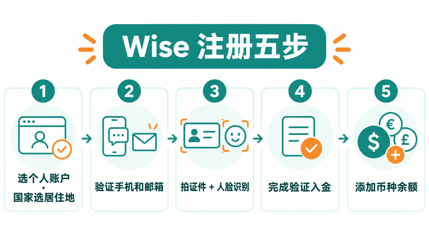 Wise 注册五步流程